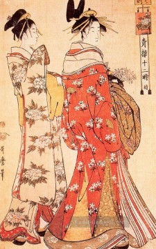  kitagawa - Illustration aus den zwölf Stunden der grünen Häuser c 1795 Kitagawa Utamaro Japaner